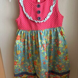 Matilda Jane size 8 dress, pink and blue